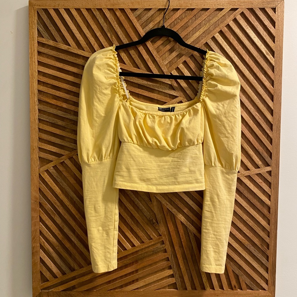 Yellow Puff Sleeve Top